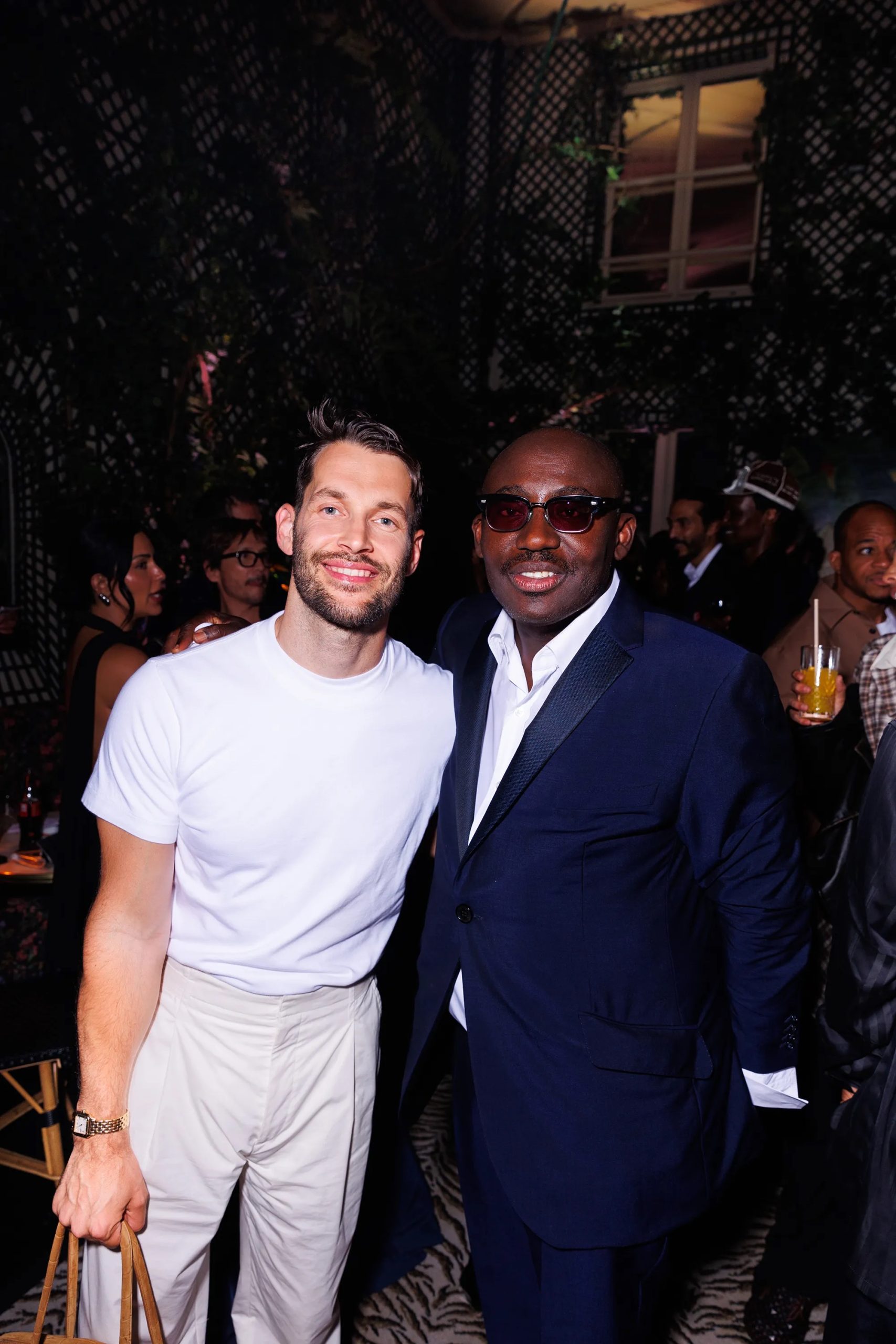 Simon Porte Jacquemus, Edward Enninful bij de afterparty van Vogue World: Paris