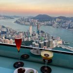 Hong Kong vanaf de Ozone bar in Hong Kong
