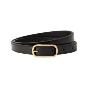 Zwarte riem met gouden gesp van Toteme