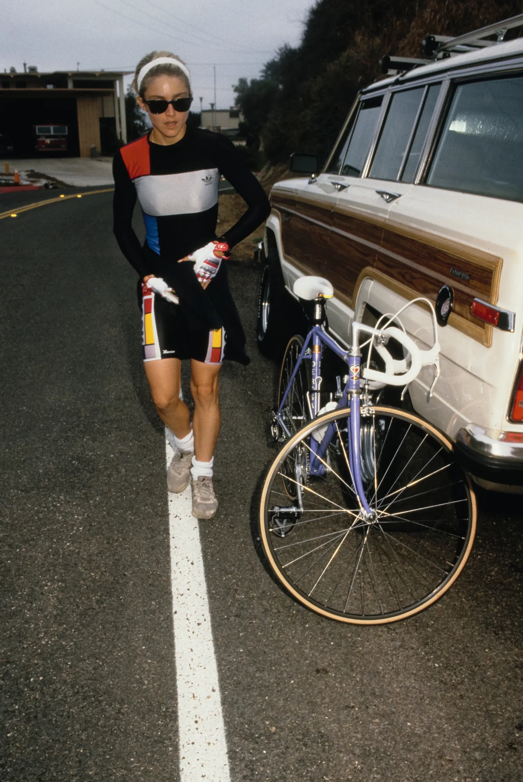 Madonna op haar racefiets
