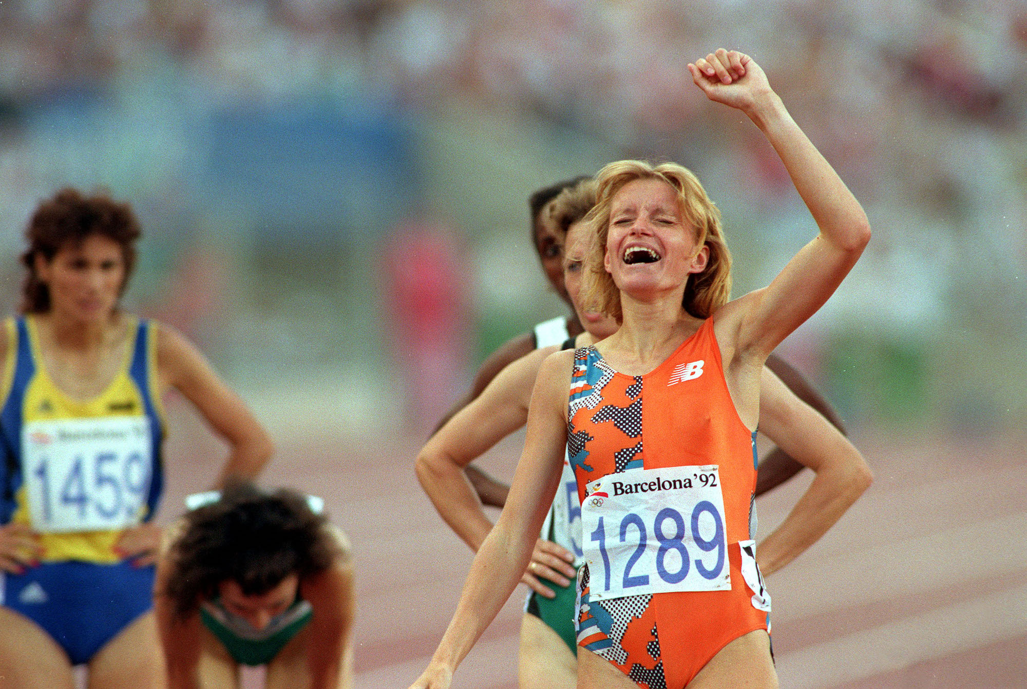 Ellen van Langen tijdens de Olympische Zomerspelen 1992 in Barcelona