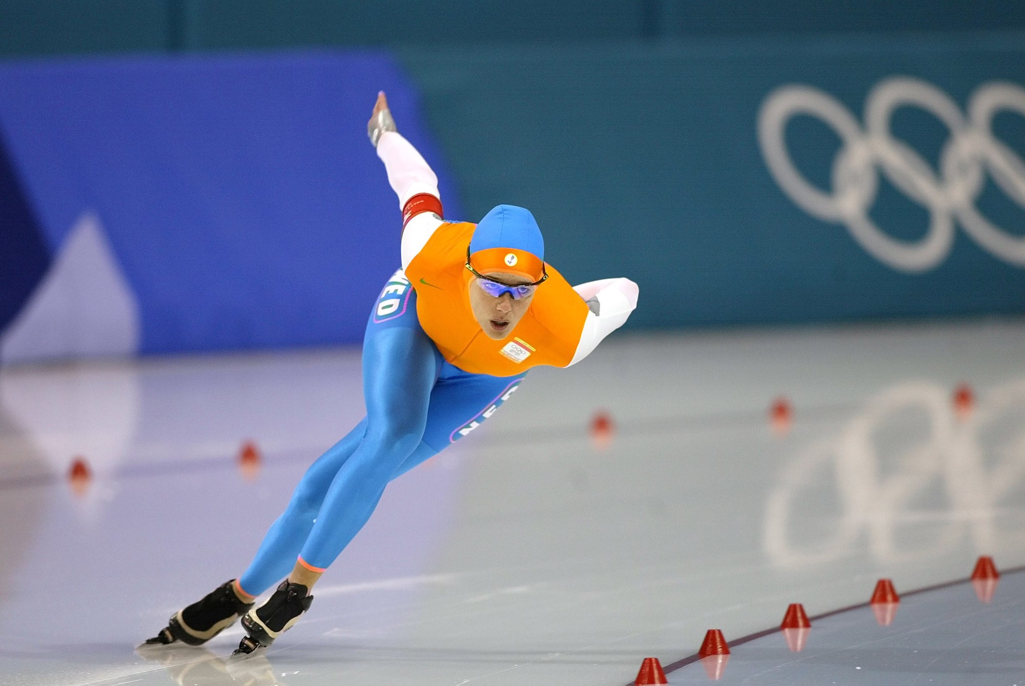 Marianne Timmer tijdens de Olympische Winterspelen 2002 in Salt Lake City