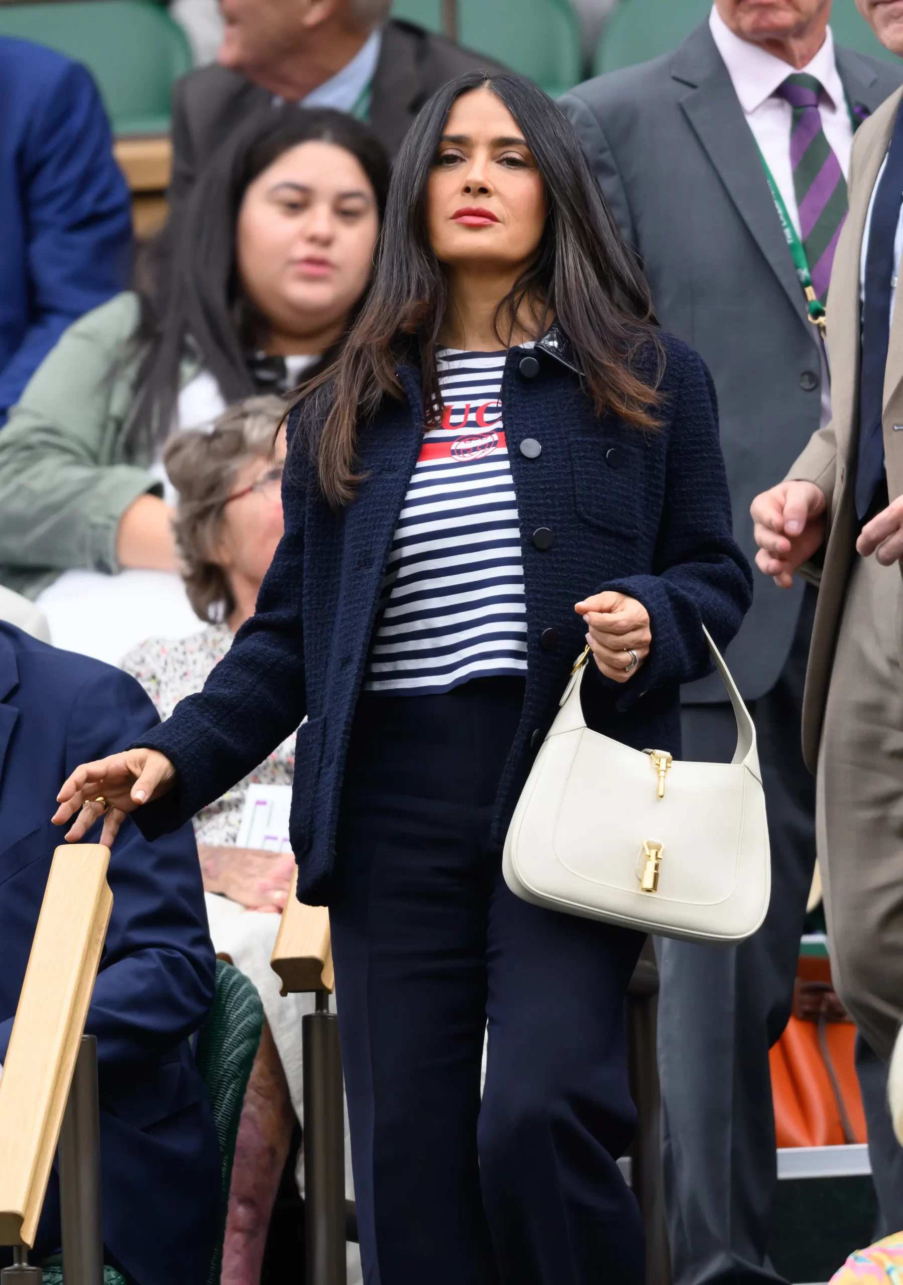 Salma Hayek bij Wimbledon 2024