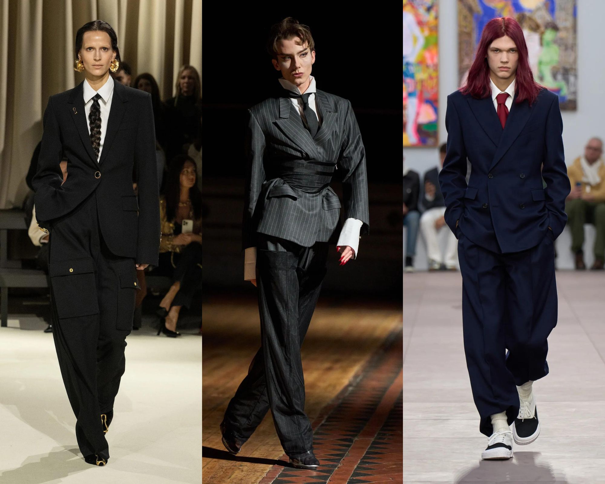 Herfst/winter 2024: pakken bij Schiaparelli, Dilara Findikoglu en Loewe menswear