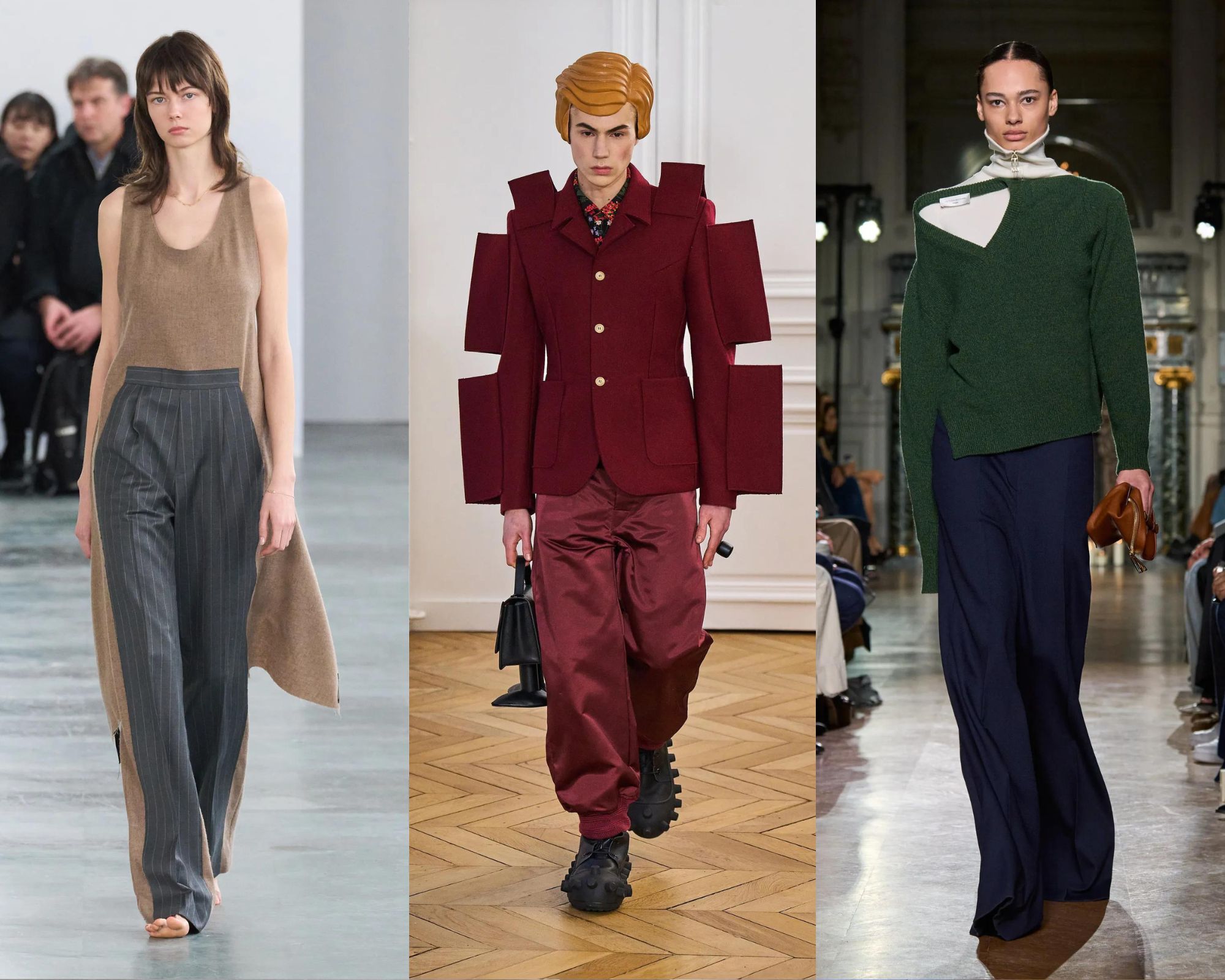 twee dimensionale kleding op de runway