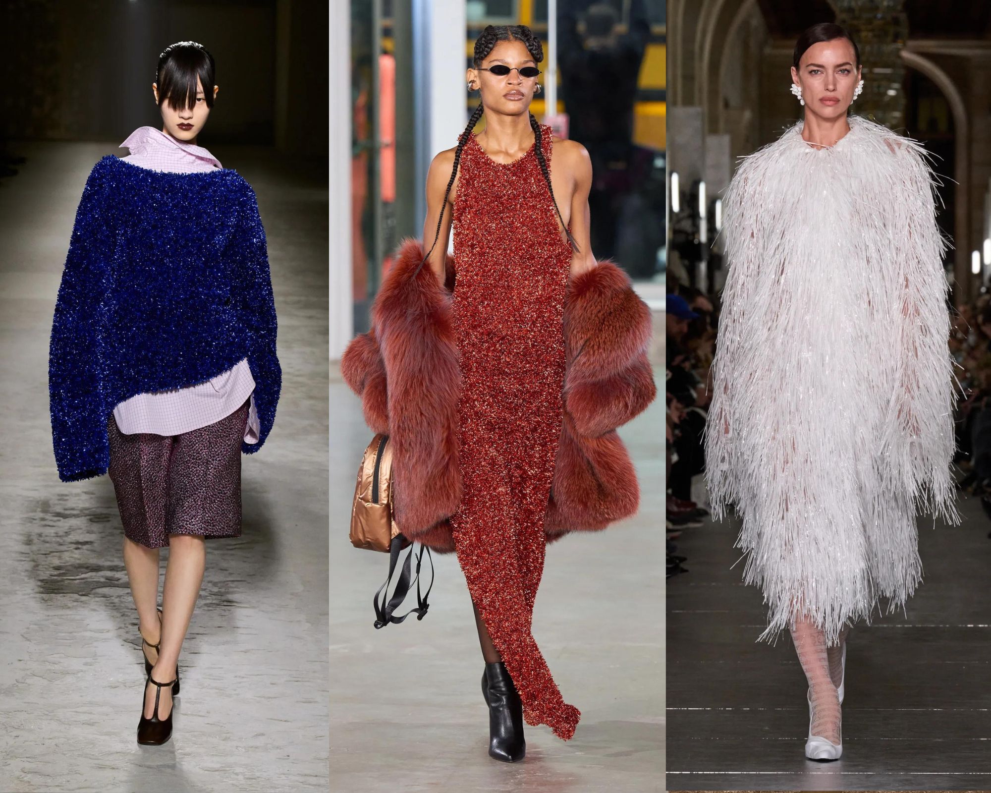 Glitters op de herfst/winter 2024-runway