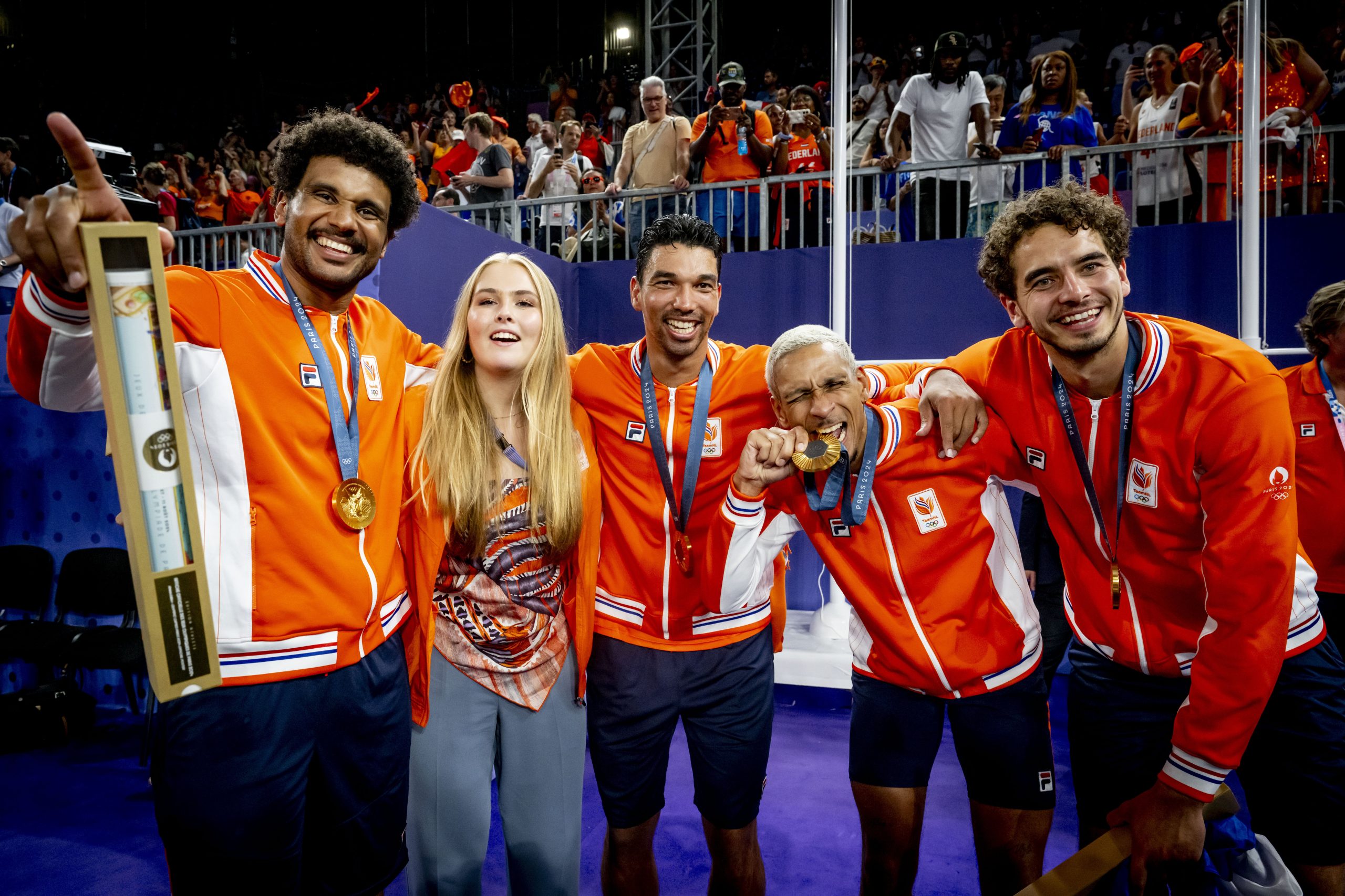 Prinses Amalia met het 3x3 voetbalteam