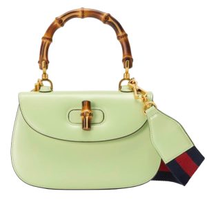 Gucci handtas met bamboe in pistache leer
