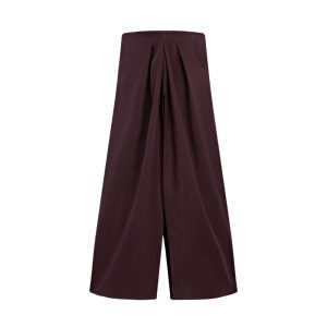 bordeauxrode linnen jumpsuit van massimo dutti