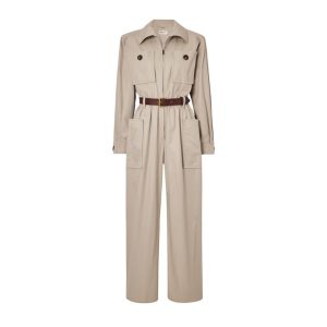 beige jumpsuit saint laurent