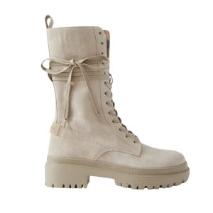 bogner beige suede veterlaarzen
