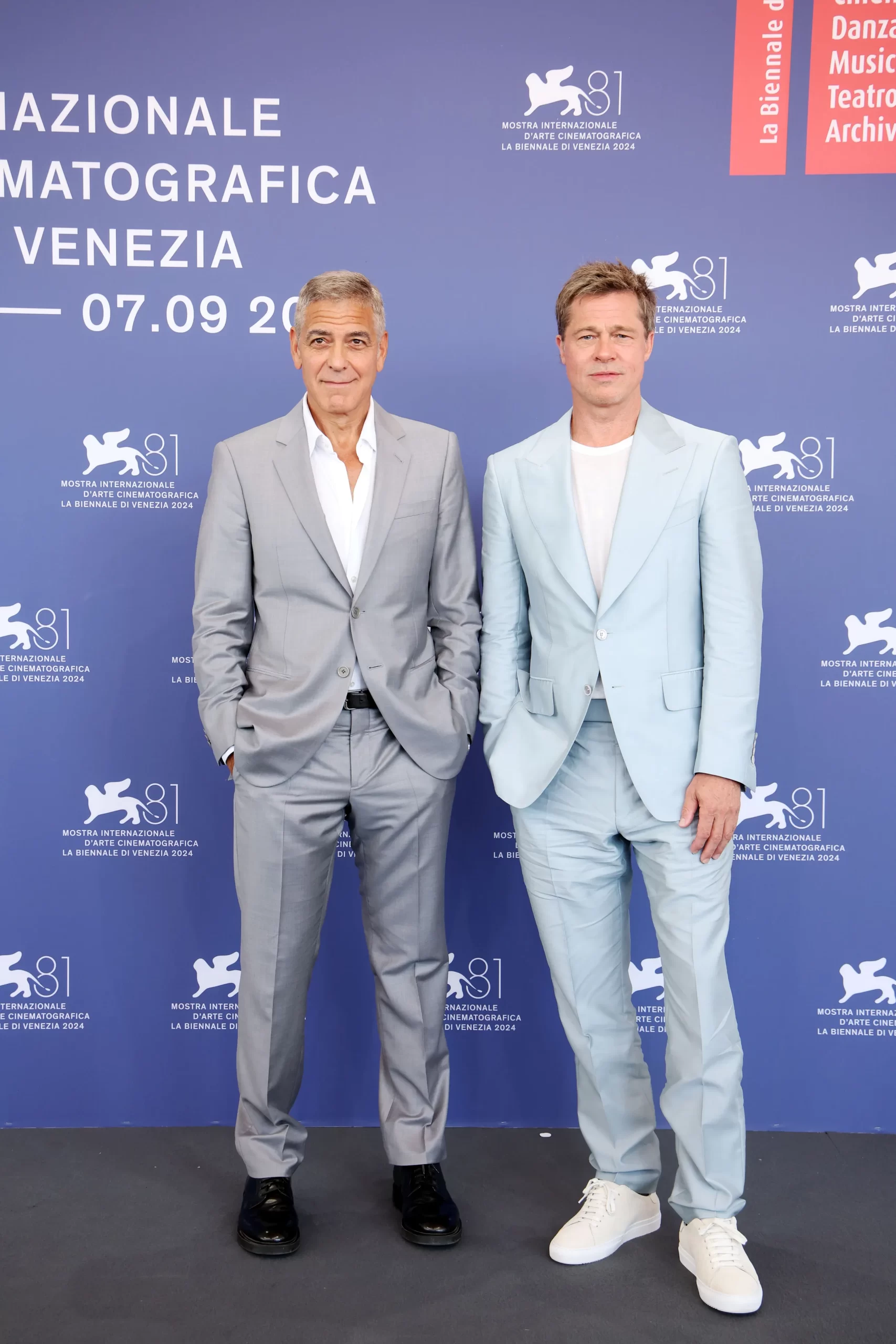 George Clooney en Brad Pitt bij het Filmfestival van Venetië 2024