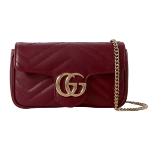 gucci leren schoudertas bordeauxrood