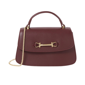LK Bennett crossbodytas leer bordeauxrood