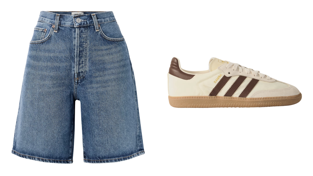 agolde bermuda shorts samba sneakers