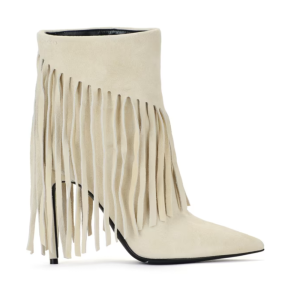 pink suede laars franjes