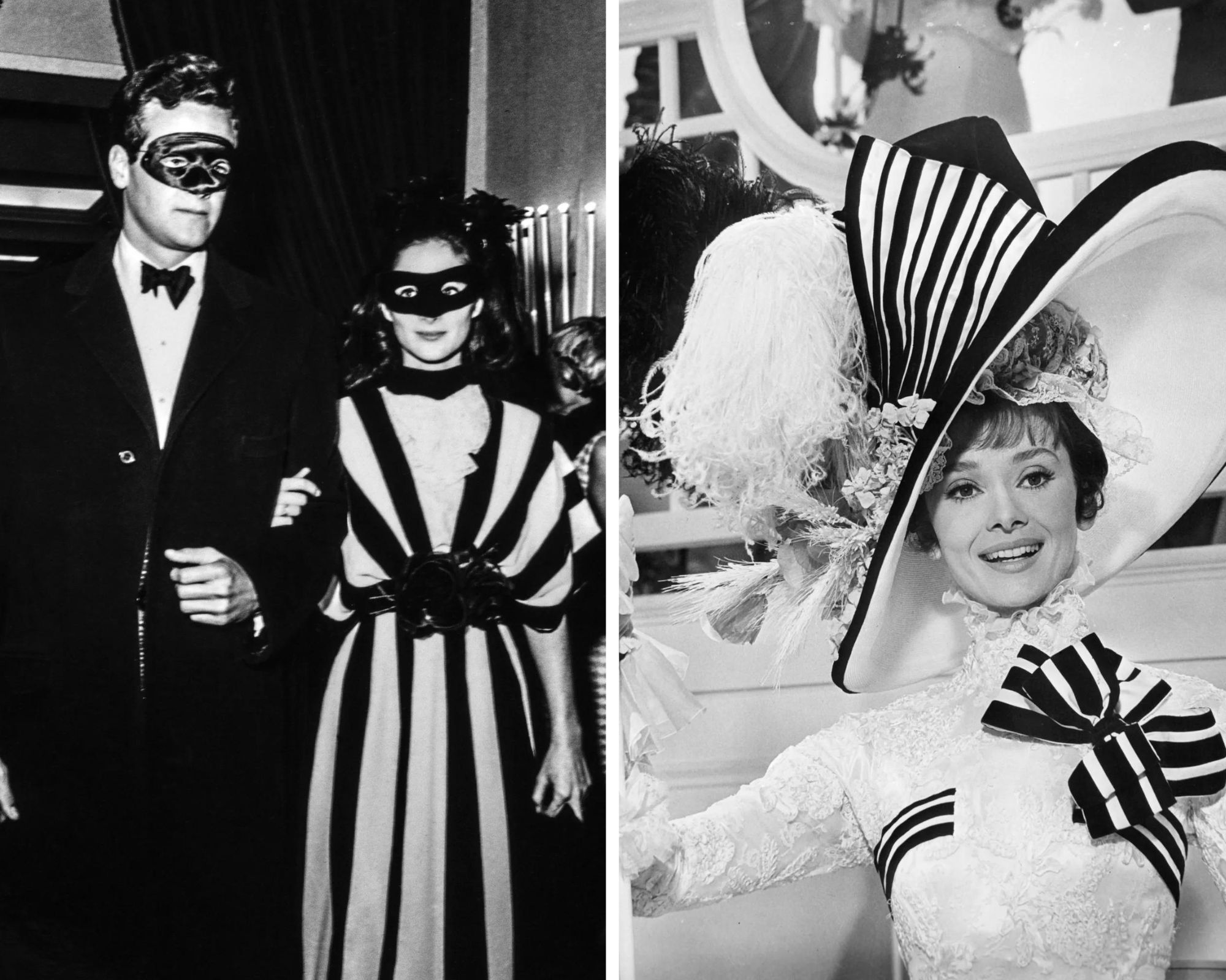 Babe Paley's dochter Amanda Carter Burden op Truman Capote's beruchte Black and White Ball in 1966 en Audrey Hepburns Eliza Doolittle was een andere inspiratiebron