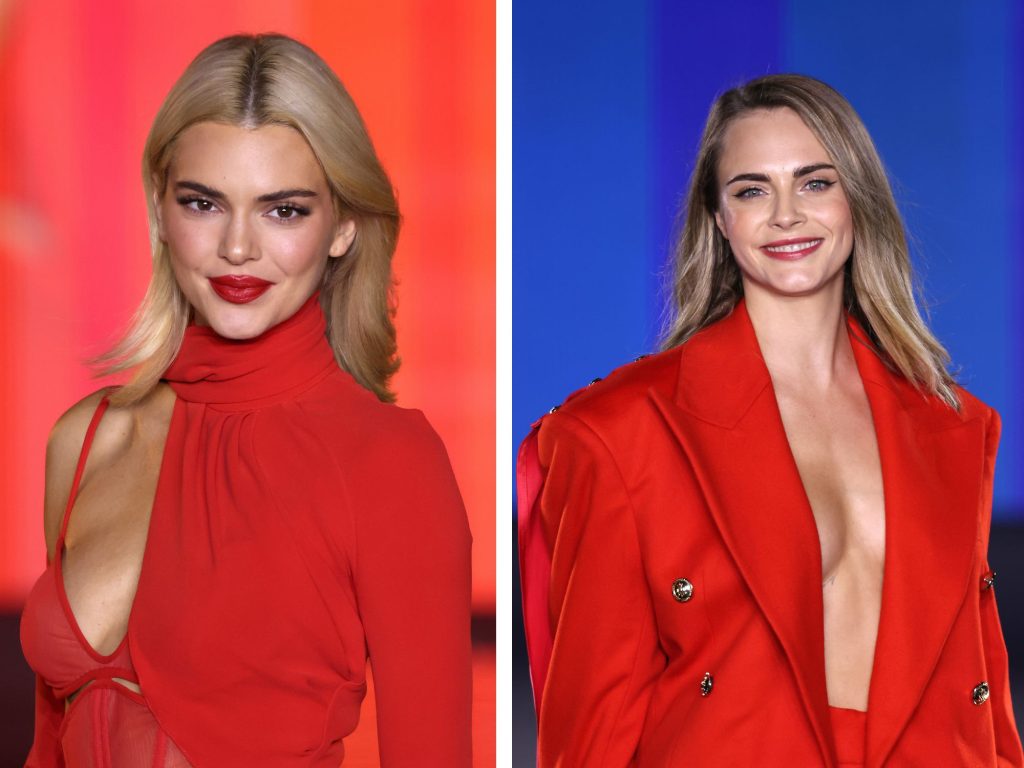 Cara Delevingne en Kendall Jenner in rode look en rode lippen