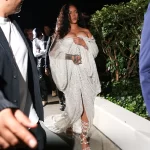 Rihanna tijdens de Alaïa show