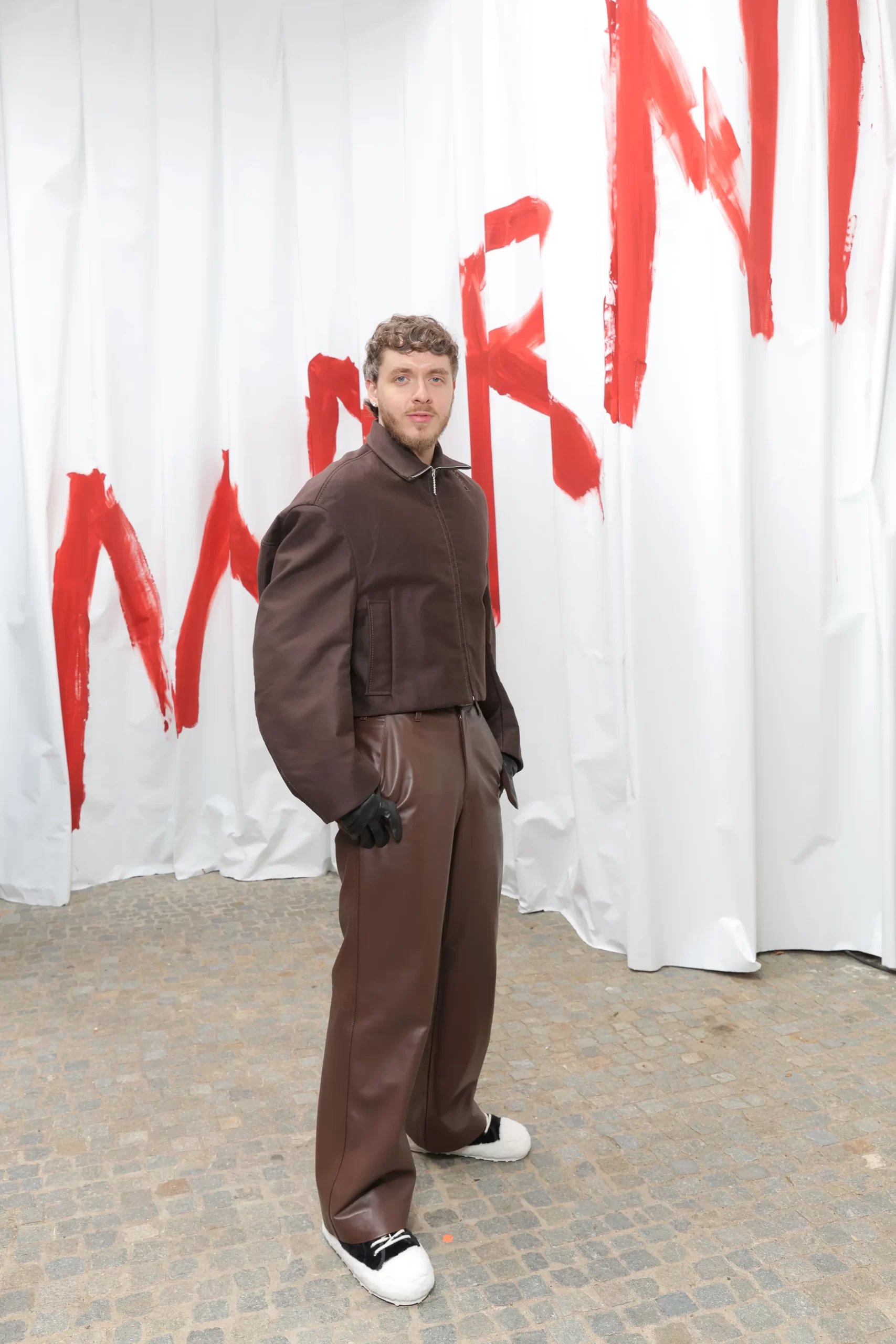 Jack Harlow bij Marni tijdens Milan Fashion Week lente/zomer 2025