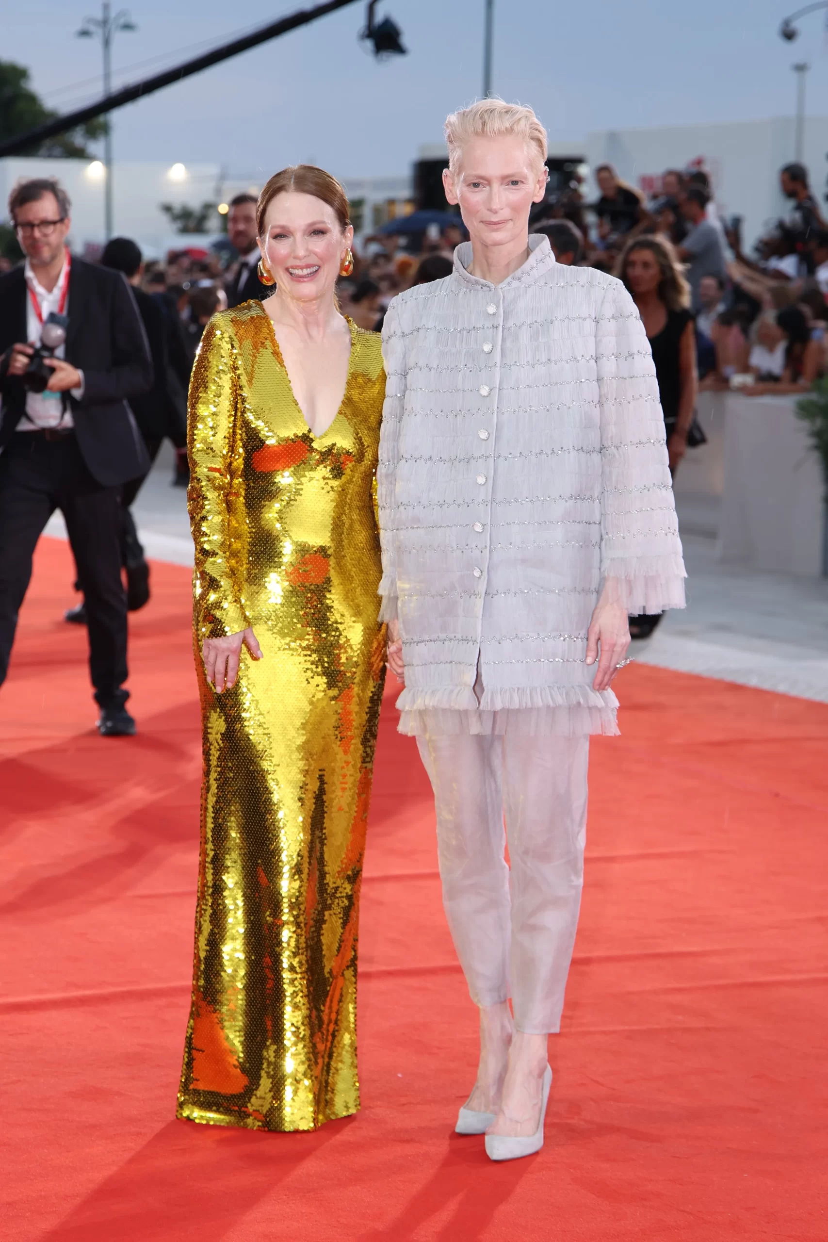 Julianne Moore en Tilda Swinton op het Filmfestival van Venetië 2024