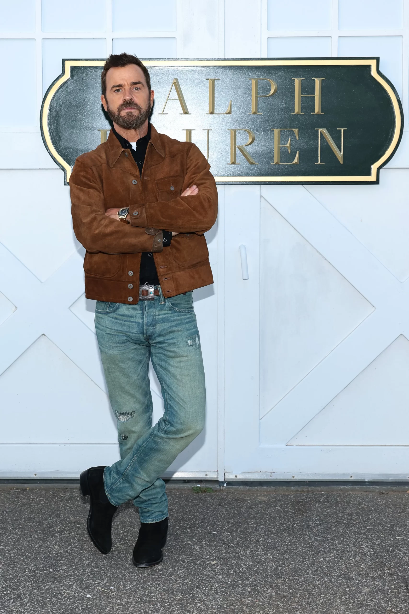 Justin Theroux bij Ralph Lauren tijdens New York Fashion Week lente/zomer 2025