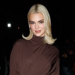 Kendall Jenner bij de show van Bottega Veneta tijdens Milan Fashion Week lente/zomer 2025
