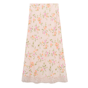 mango rok met bloemen en kant