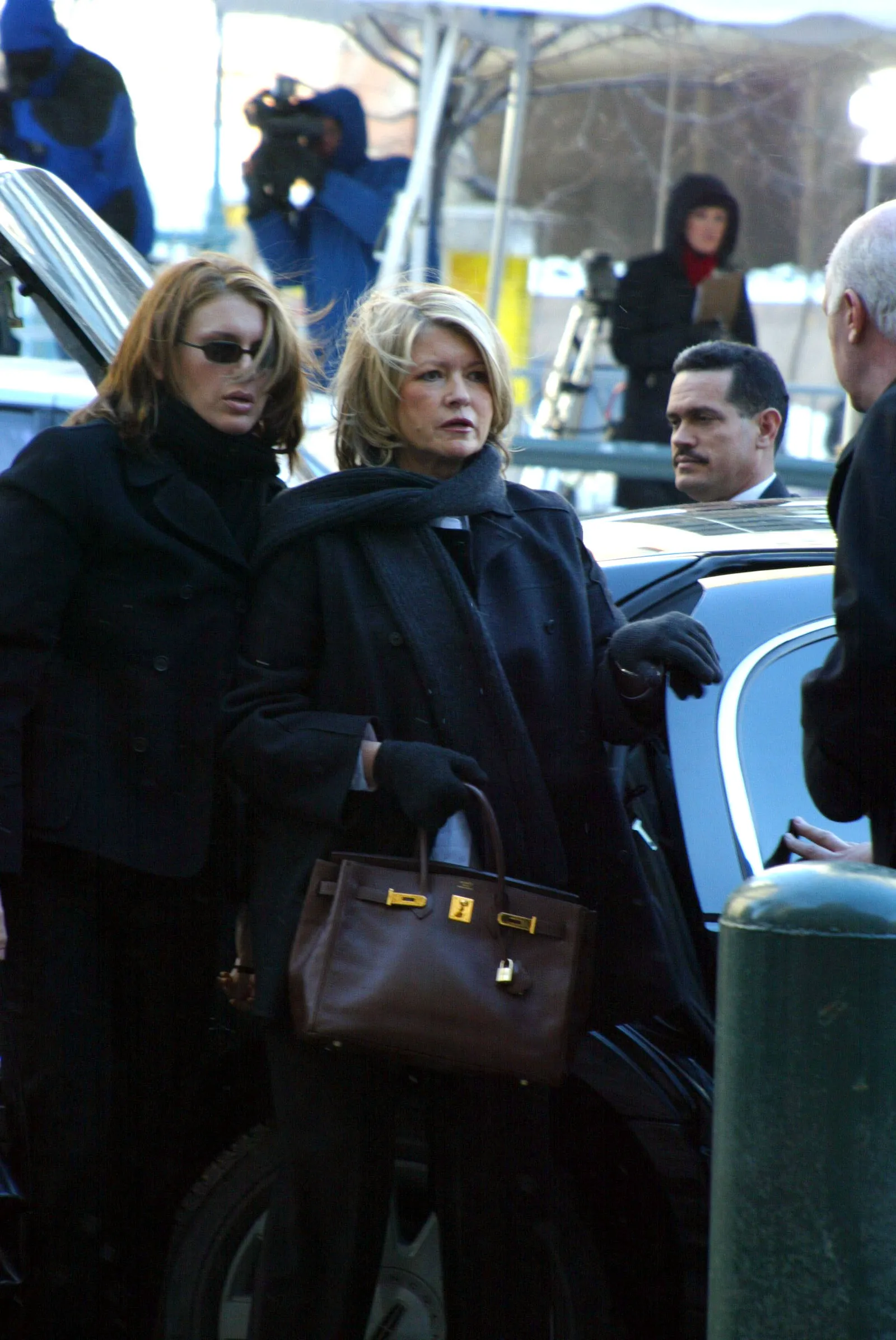 Martha Stewart met een birkin bij haar rechtszaak