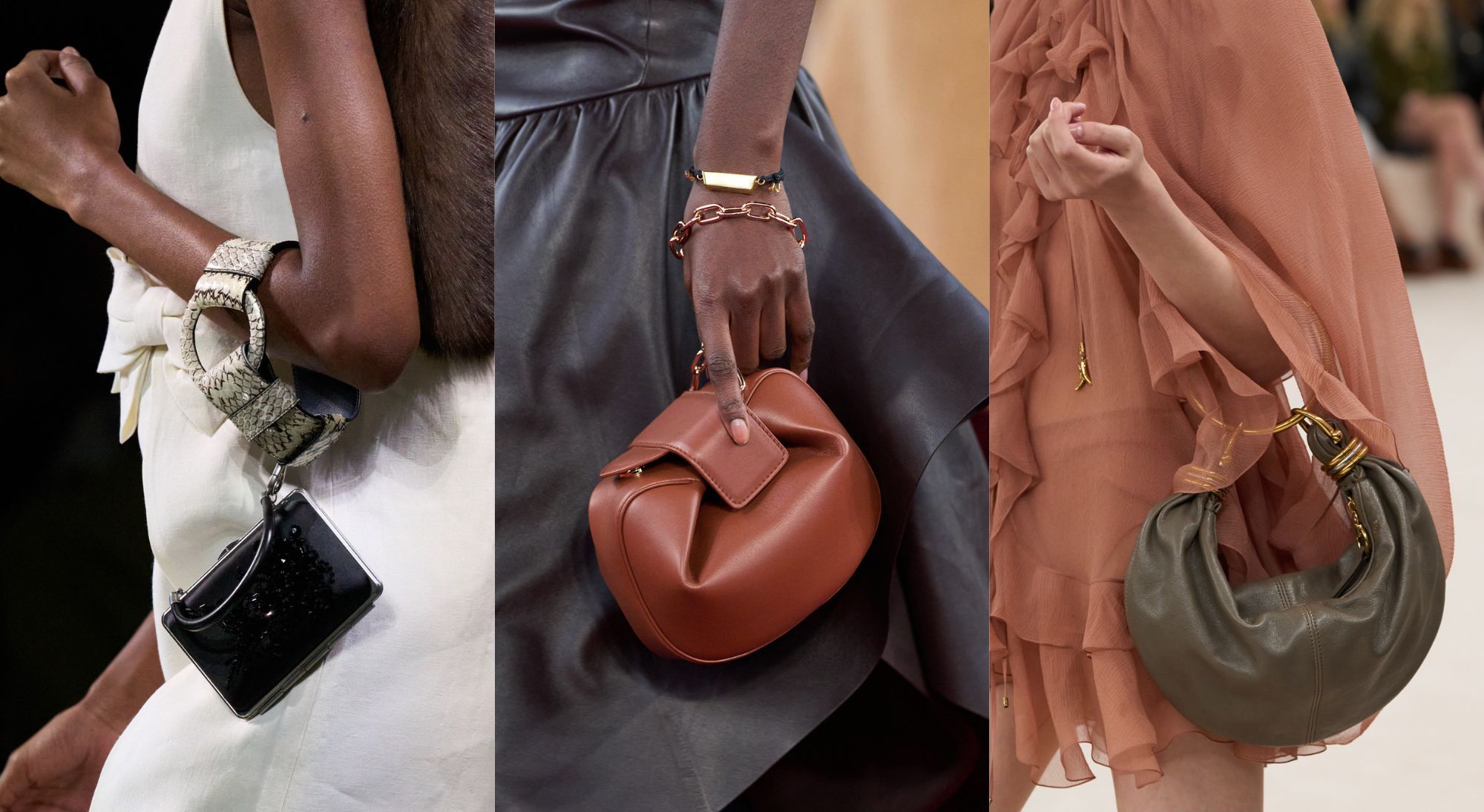 Arm candy is een van de tassentrends van herfst/winter 2024