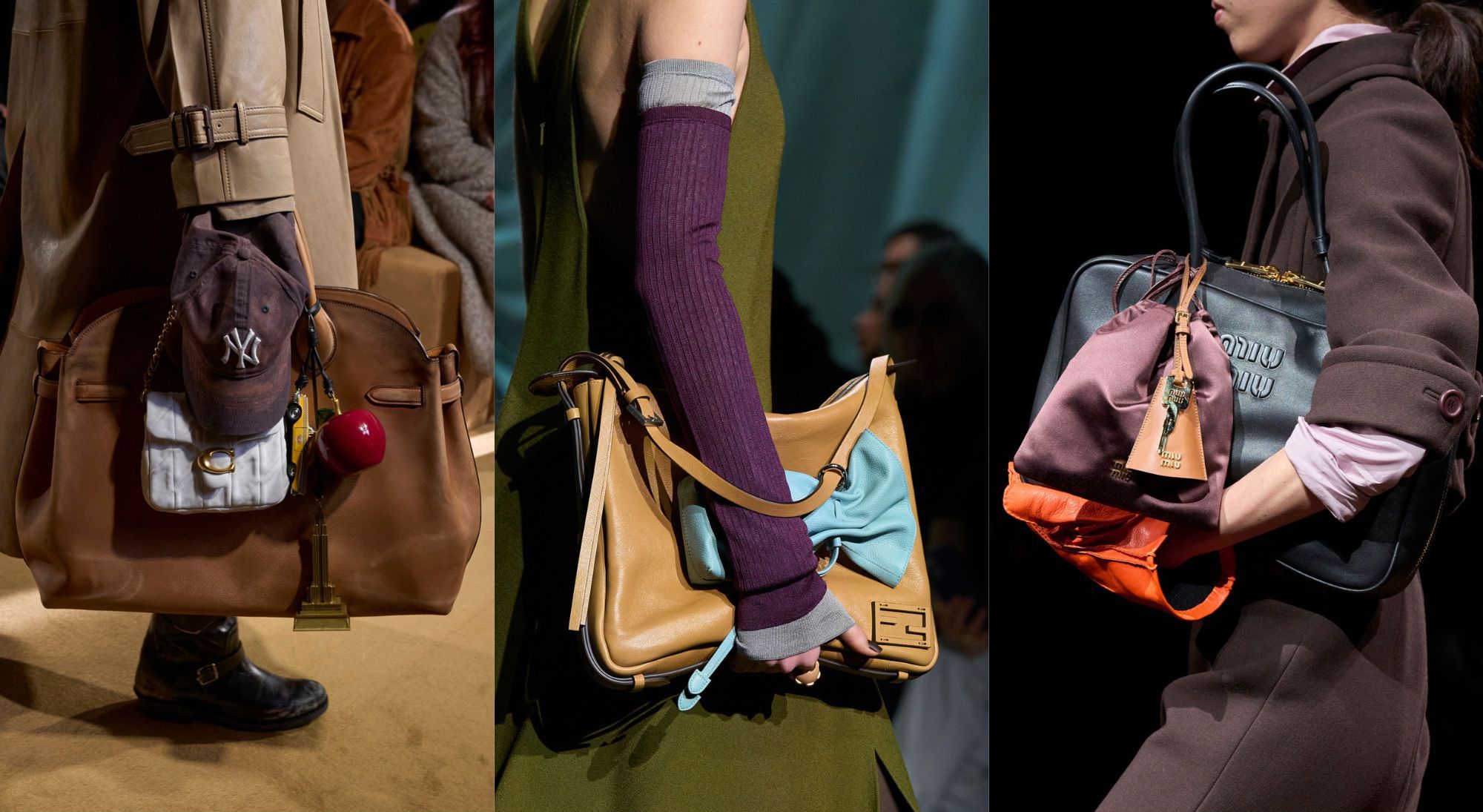 Bag charms zijn een van de tassentrends van herfst/winter 2024