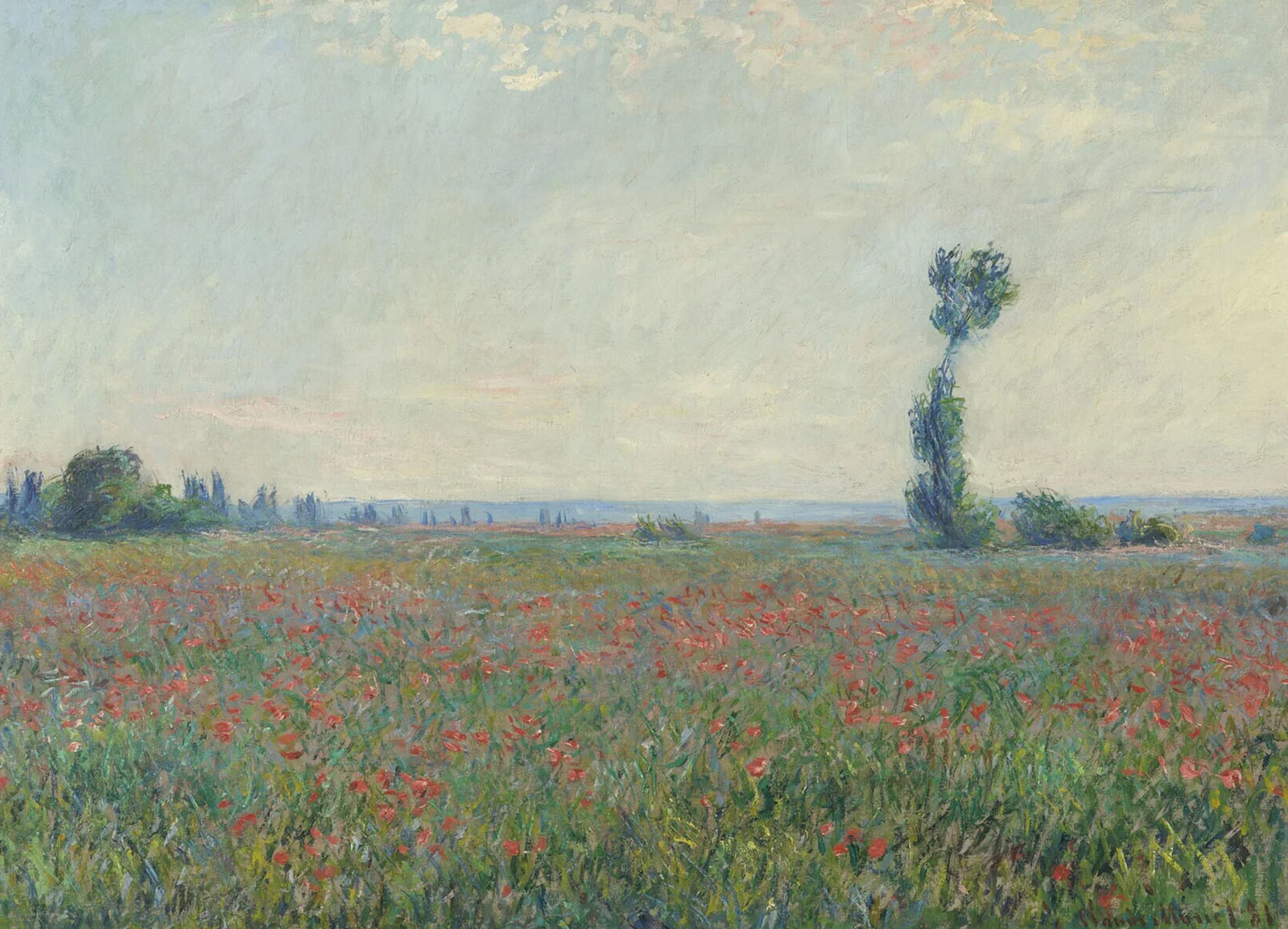 Papaperveld schilderij van Claude Monet