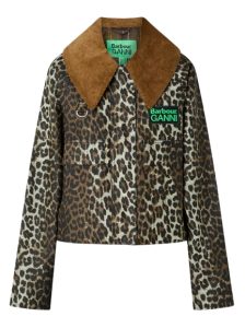 Ganni x Barbour jack met panterprint
