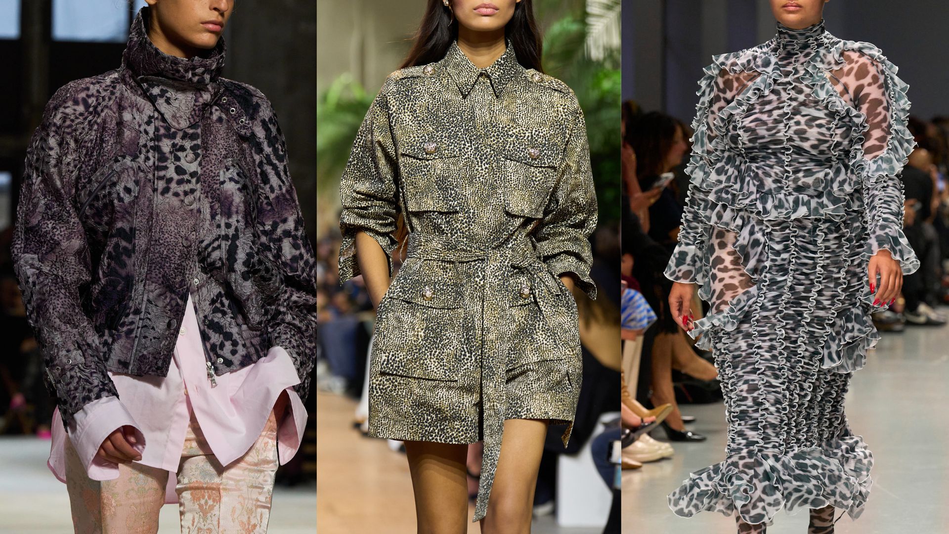 Van Noten, Elie Saab, Ester Manas SS2025 met panterprint