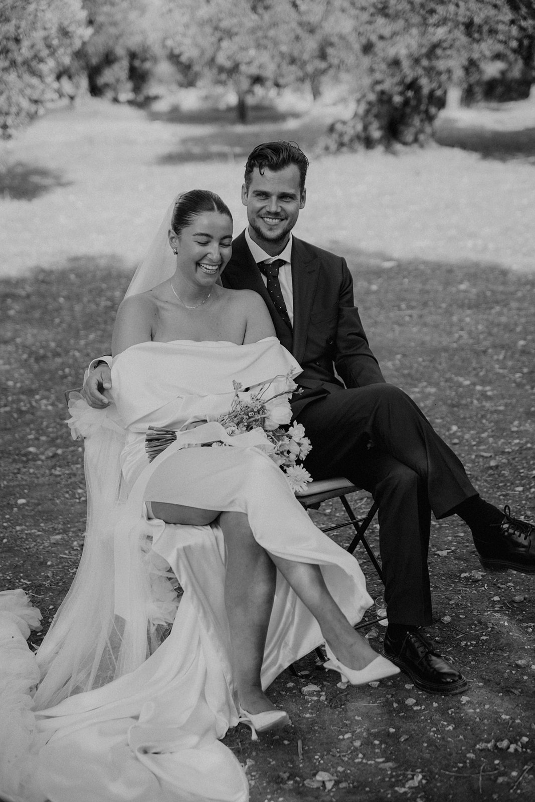 Benthe Liem en Isidoor van Esch op hun bruiloft