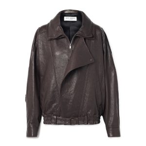 Leren jack van Saint Laurent