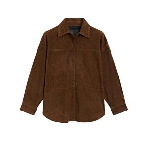 Suède blouse van Massimo Dutti