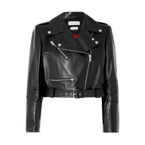 Zwarte leren jas van McQueen