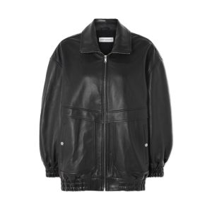 Zwarte leren jas van Nour Hammour