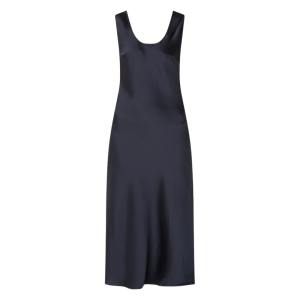 samsoe samsoe midi jurk blauw satijn