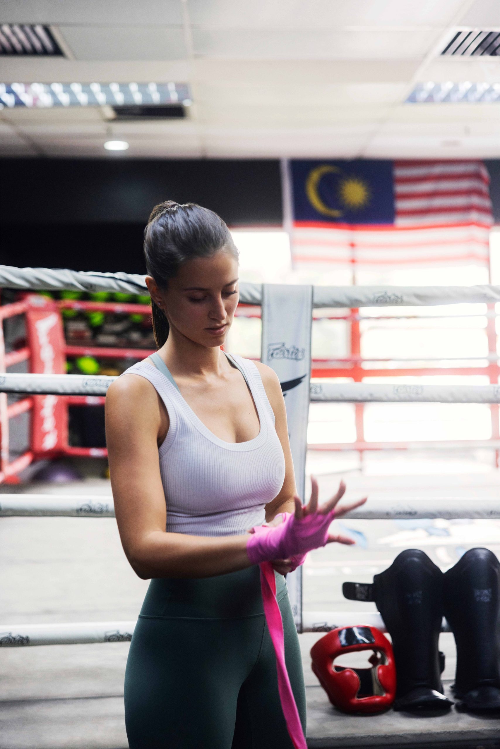 Vrouw in de boksring