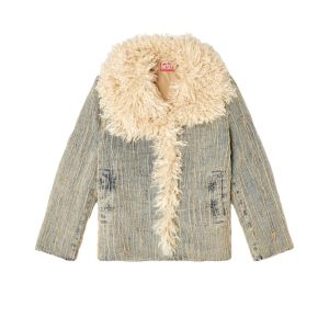 afghan jacket met denim stof van diesel