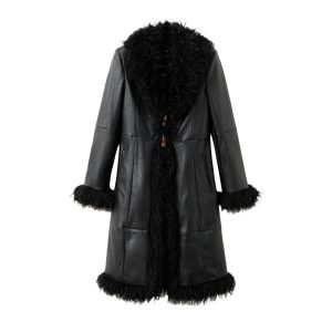 jas van leer en imitatiebont van de mango