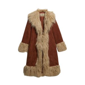 superdry afghaanse jas in kastanjebruin