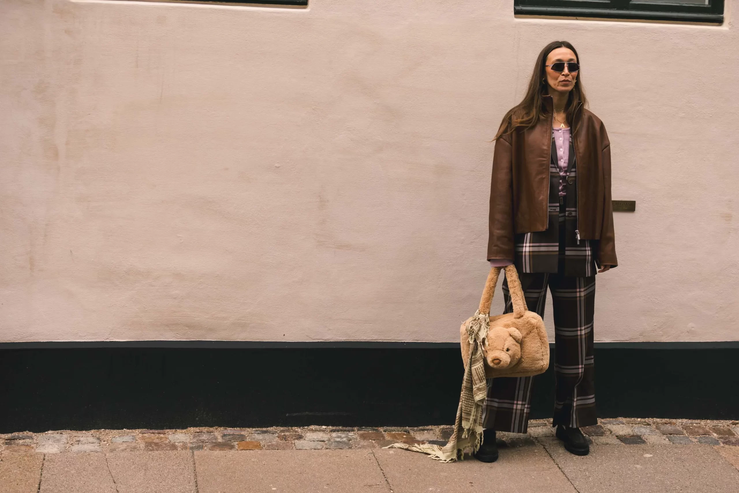 Een streetstyler tijdens de modeweek in Kopenhagen