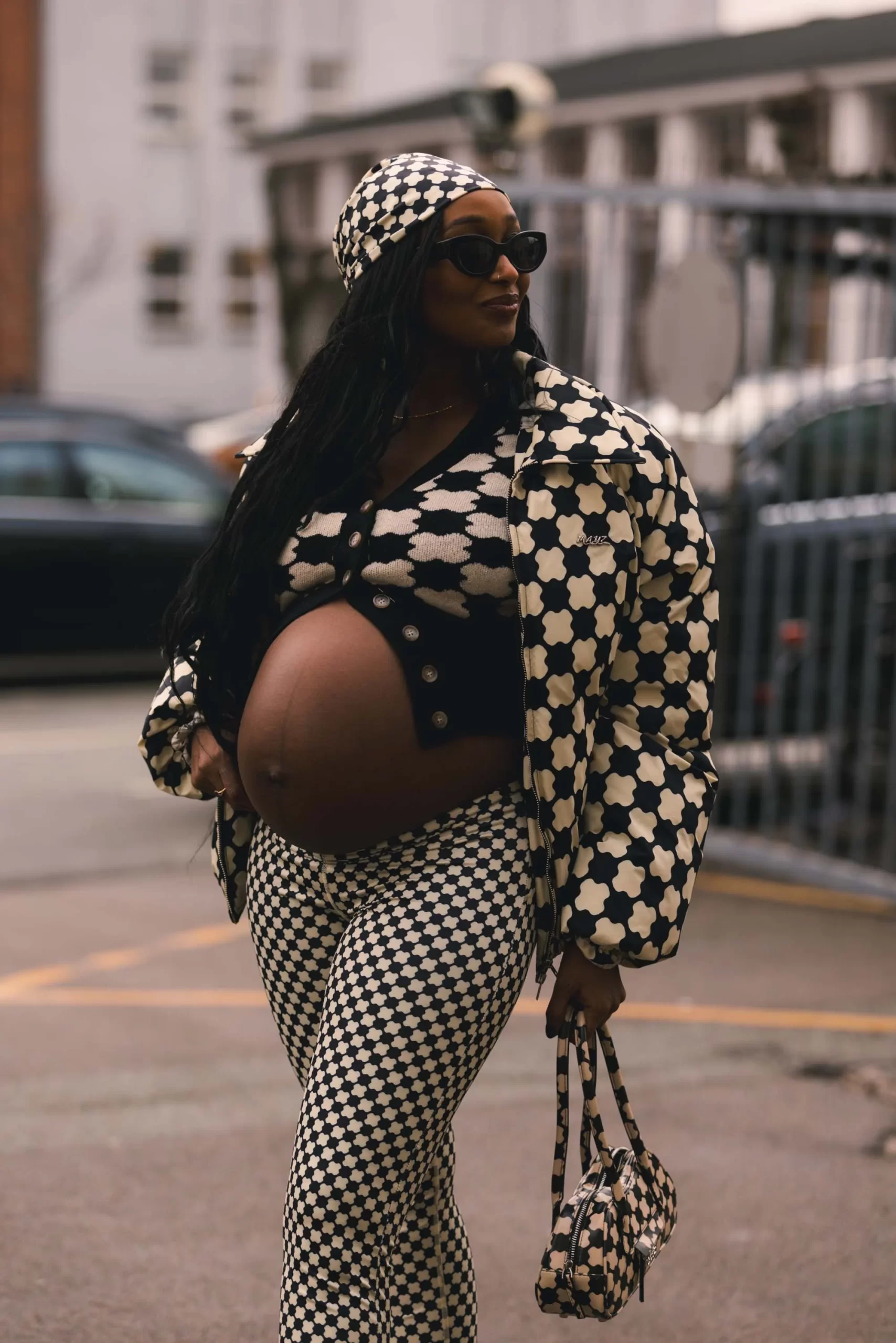 Een streetstyler tijdens de modeweek in Kopenhagen