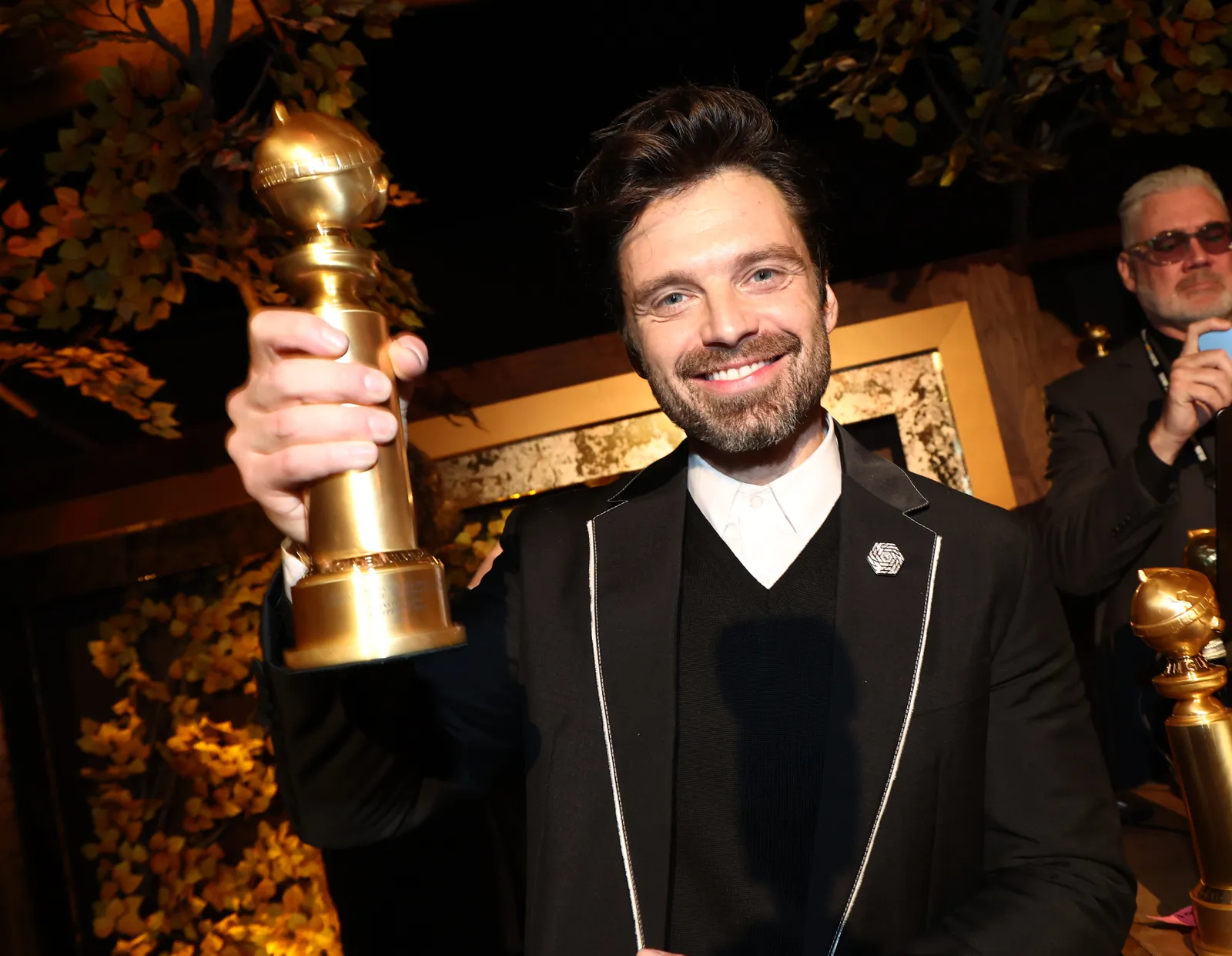 Sebastian Stan bij Golden Globes 2025