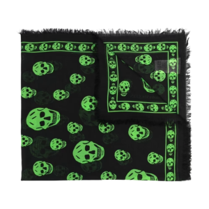 Alexander McQueen skull scarf black green