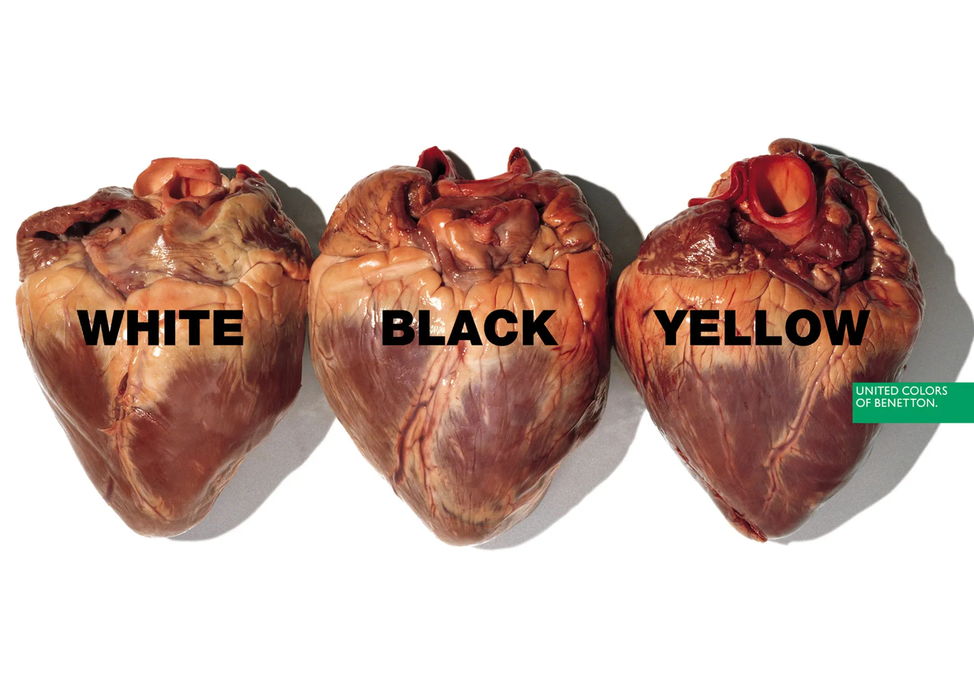 De 'Hearts'-campagne van Oliviero Toscani voor Benetton