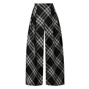 burberry pleated checked wool pants